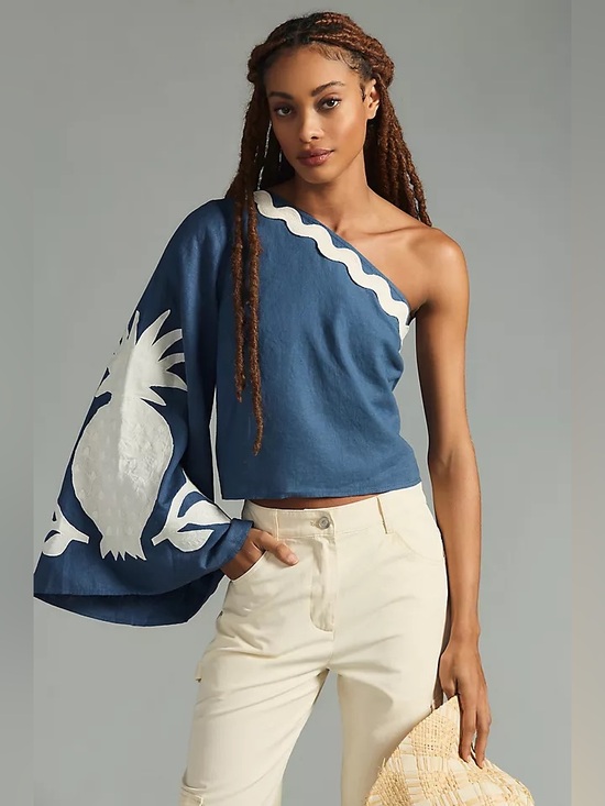 FARM Rio Tops - Farm Rio for Anthropologie One Shoulder Top